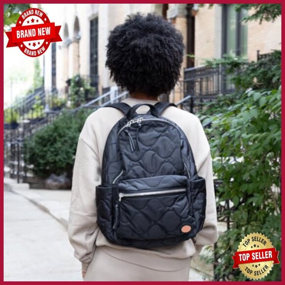 Quilted Nylon Travel Backpack with Laptop Pocket, 25L Daypack main image 6